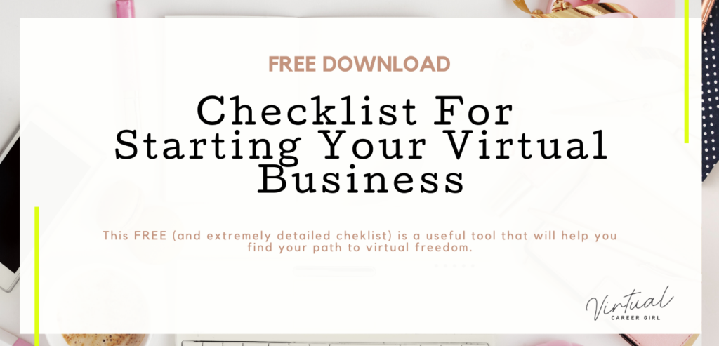 Virtual Business Checklist by Virtual Career Girl